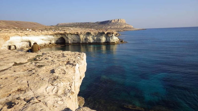 5-hour Cape Greco Caves kayaking + Snorkelling trip - Lovers’ Bridge from the water