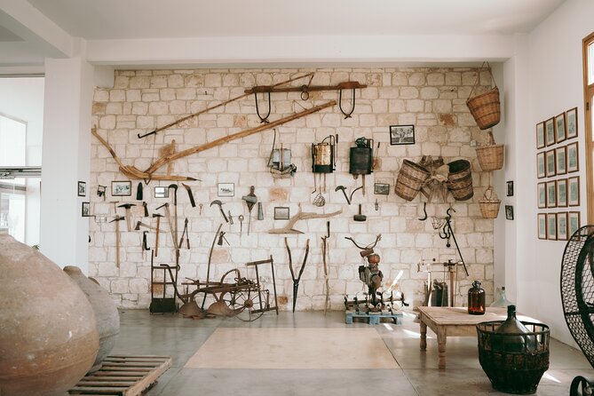 Akamas Wine Experience – All Inclusive Wine Tour - Sterna Winery’s tools and underground cellar