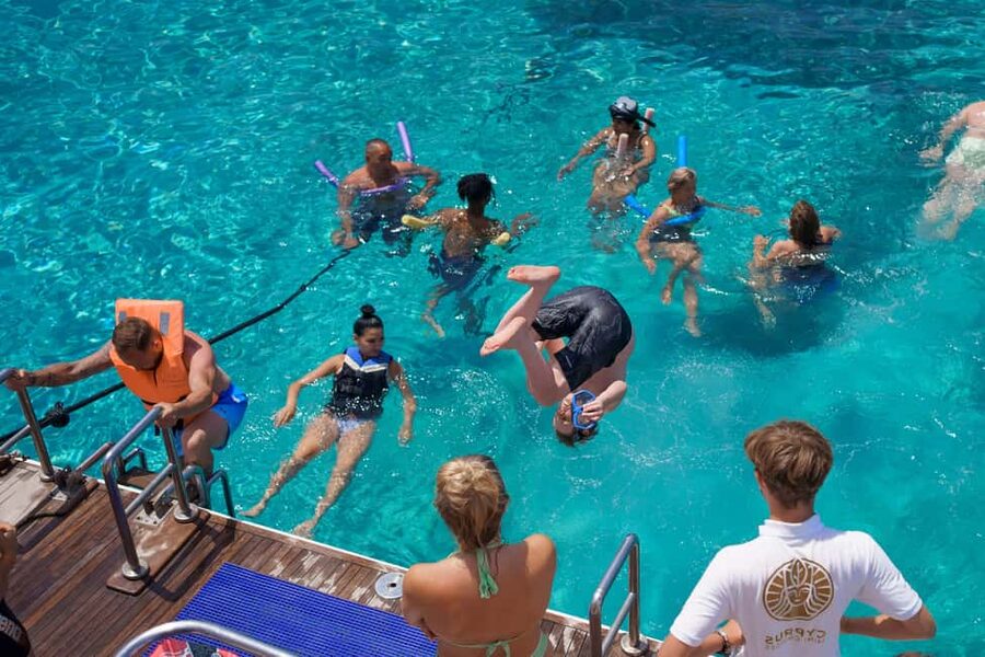 Blue Lagoon Half Day Tour with Water Slide from Paphos - The real appeal: a waterslide into the Blue Lagoon