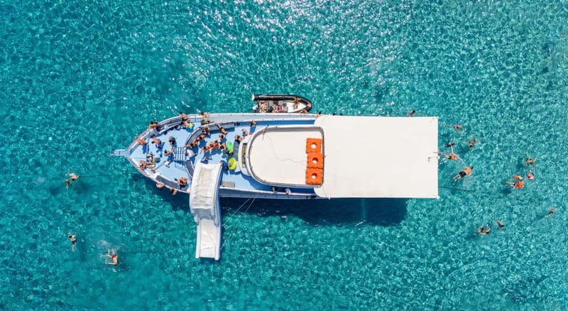 FROM LATCHI: Blue Lagoon Akamas Cruise - large water slide - One hour at the Blue Lagoon