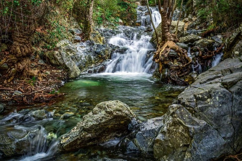 From Paphos: Caledonia Waterfalls Walking Tour with Lunch - Platres, the trailhead in the Troodos Mountains