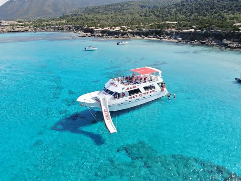 Latchi: Blue Lagoon Glass Bottom Boat Cruise with Drinks - Saint George’s Island and the chapel on the mountain