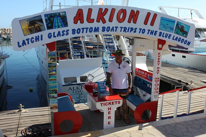 Latchi to Blue Lagoon Glass Bottom+slide Boat Tour - Sailing out from Latchi Harbour