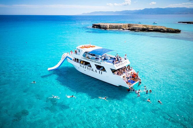 Nafsika II Half Day Cruise Swimming to blue lagoon water slide - From Latchi Harbour to the Akamas coast