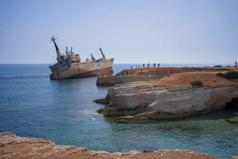 Paphos/Akamas: Blue Lagoon Bus & Boat Tour with Water Slide - Key points at a glance