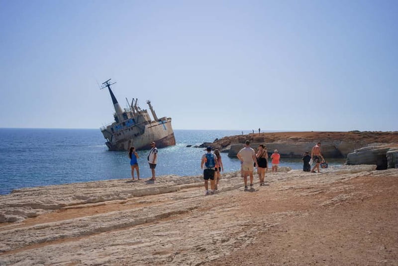 Paphos/Akamas: Blue Lagoon Bus & Boat Tour with Water Slide - Lunch and free time in Polis