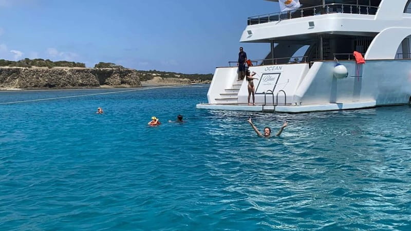 Paphos: Blue Lagoon Cruise-BBQ Lunch, Open Bar, Slide - Passing the Baths of Aphrodite