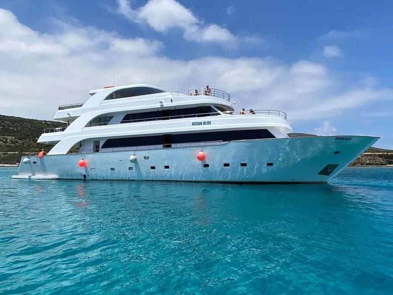 Paphos: Blue Lagoon Cruise-BBQ Lunch, Open Bar, Slide - A short pause at Latchi Harbor