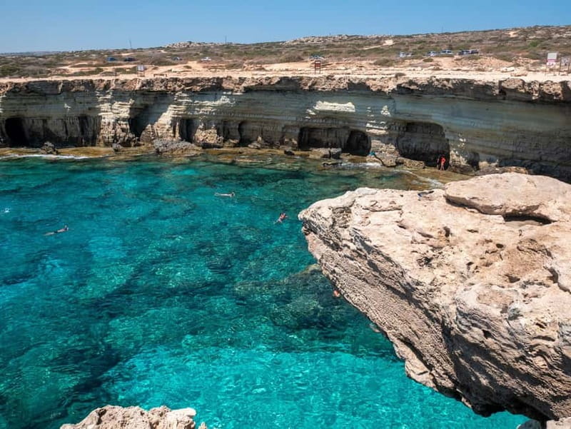 Paphos: Land Rover Jeep Safari Coastal Tour and Blue Lagoon - Walking beneath the walls of Avakas Gorge