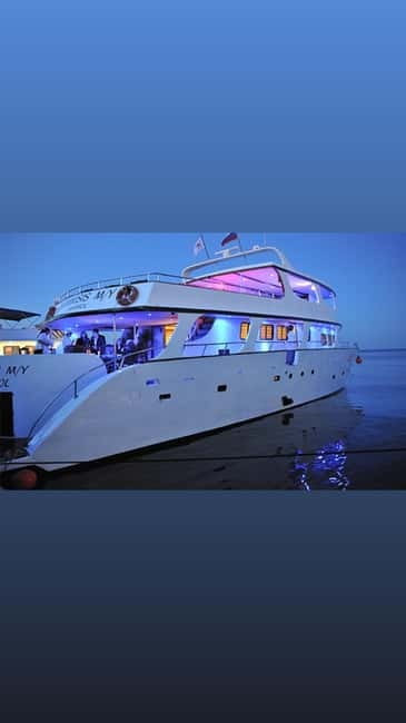 Protaras: 80s and 90s Sunset Cruise with Cypriot Dinner & DJ - Swimming at Green Bay and Turtle Bay