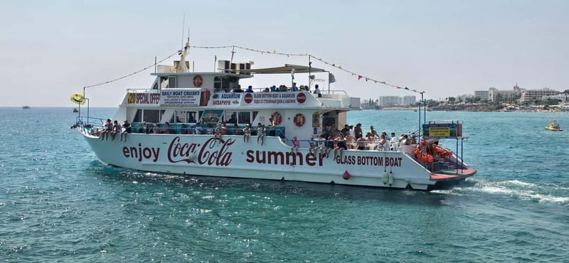 Protaras: Famagusta, Blue Lagoon and Turtle Cove Boat Trip - Glass-bottom windows, freshwater fish, and onboard comfort