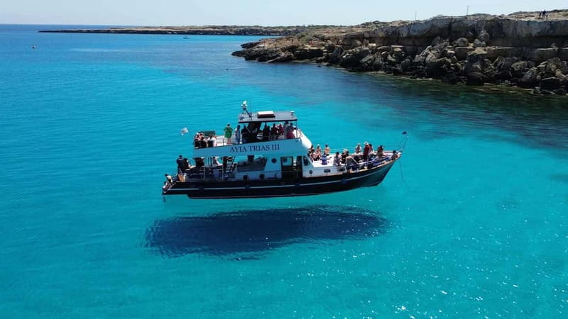 Protaras: Luxury Blue Lagoon Cruise / 3H, 2 Swim Stops - Love Bridge and Ayioi Anargiroi Church