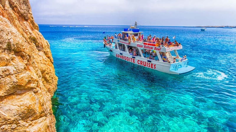 Protaras: Turtle Cove & Blue Lagoon Sunset Cruise - Sunset over the Mediterranean