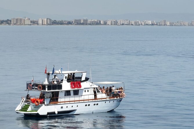 Protaras: Waterworld Value Cruise. 3 Swim Stops & slide! - Looking toward Famagusta and Varosha