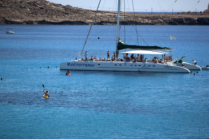 Relaxing Adults-only Blue Lagoon Catamaran Trip from Ayia Napa - Konnos Bay is the main lunch and swim stop