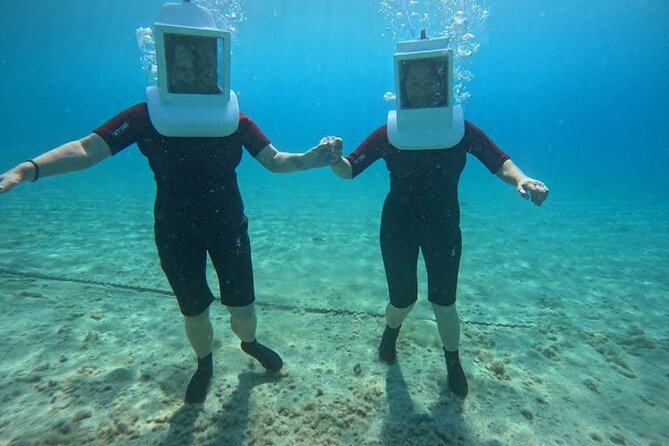 Undersea Helmets - Walking below the surface at Ayia Triada Harbour