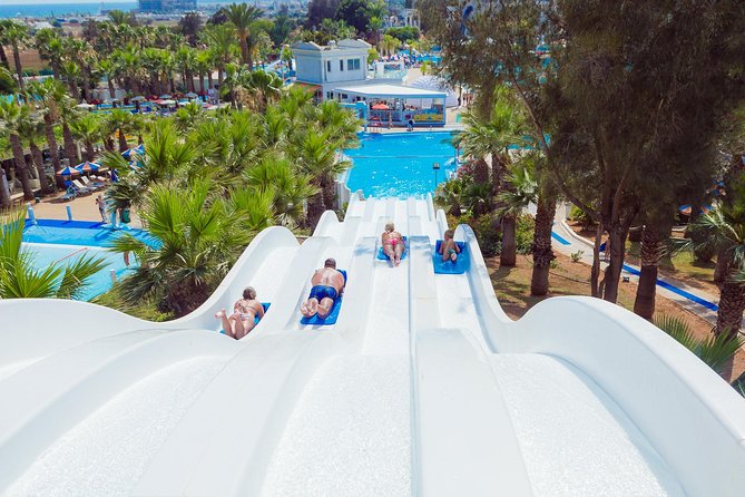 WaterWorld Themed WaterPark Admission Ticket in Ayia Napa - Sunbeds, shade, lockers, and hot paving
